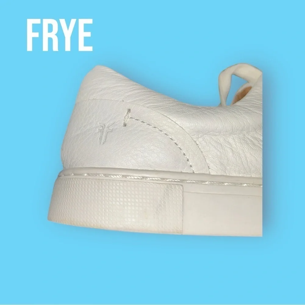 Frye Women's Tumbled Leather Ivy Low Lace Sneakers White Size 9 M